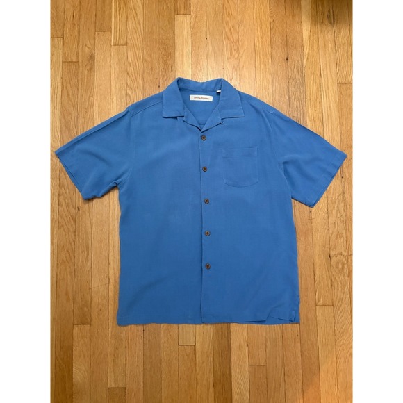 Tommy Bahama Other - Tommy Bahama Silk Cotton Camp Shirt XL Blue Resort Casual